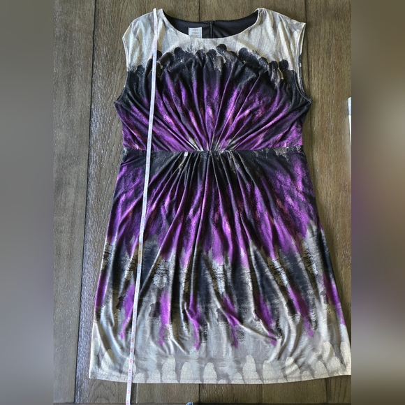 Suzi Chin for Maggy Boutique Purple Black Gray Dress - Picture 8 of 9